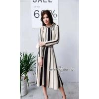 ราคา เสื้อผ้าแฟชั่นสไตล์เกาหลี ชุดเดรสยาว Dress ชุดเดรสสวยเพรียวสุดชิค Free Size สีขาวพร้อมส่ง สวยเหมือนแบบ (6309712619)