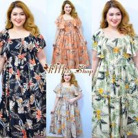 ราคา ⭐AiMiss Shop⭐ รหัส MN13 เดรสสาวอวบ เสื้อผ้าคนอ้วน ชุดสาวอวบ แขนระบาย ไซส์ใหญ่ (25821826095)