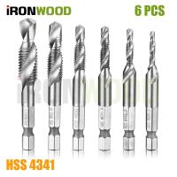 ราคา iRon Wood ชุดดอกสว่าน ต๊าปเกลียวแบบสวมเร็ว มีดอกเจาะในตัว ขนาด M3-M10 HSS 4341 สำหรับ ไม้ เหล็ก สแตนเลส อะคริลิค 6 ชิ้น (3918928950)