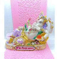 ราคา พระพิฆเนศปางนอนเสวยสุข นอนเอกเขนก พร้อมขนมลาดู องค์เนื้อเรซิ่น ขนาดหน้าตัก7นิ้ว ตกแต่งประดับองค์สวยงามอาภรณ์สีม่วง (22741201355)