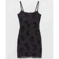 ราคา เดรสสายเดี่ยวสั้น ซีทรูปักกำมะหยี่ลายเสือ มีผ้าซับทั้งตัวไซส์S (21144210743)