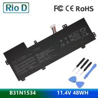 ราคา B31N1534 11.4V 48WH Laptop Battery For ASUS Zenbook UX510 UX510UW UX510UX Series 3ICP7/60/80 0B200-02030000 (20645040429)