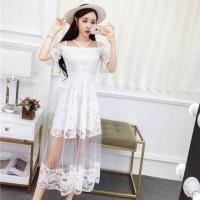 ราคา แม็กซี่เดรสยาว งานผ้าลูกไม้แต่งผ้ามุ้ง (1412068899)