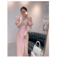 ราคา NEW 2021❤️ชุดเดรส ชุดราตรี ชุดไปงาน ยาวสีฟ้ายาวสวยหรู ดูเเพงชุดเดรสออกงาน *สีชมพู* เดรสเพื่อนเจ้าสาวราคาถูก รอสินค้า 1 (15511534394)