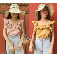 ราคา เสื้อปาดไหล่​ สายเดี่ยว​ รูป2​สินค้าจริง (1515743808)