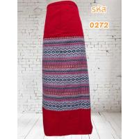 ราคา ผ้าถุงสำเร็จรูปแบบป้ายเย็บเชือกผูกเอวสีแดง0272 (24171629117)
