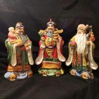 ราคา ฮกลกซิ่ว ขนาด12นิ้วคู่ 3 องค์ ทำจากดินเจี๊ยอวง ดินปั้นเผางานเซรามิกย่างดี福禄寿 (8486537170)