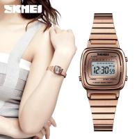 ราคา SKMEI แท้ 100% จอ LED จับเวลาได้ ตั้งปลุกได้ ไฟส่องสว่าง สายแสตนเลส 1252 (1241840326)