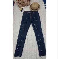 ราคา กางเกงยีนส์ขายาวลายปัก (887303661)