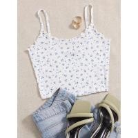 ราคา SHEIN.Anda24เสื้อครอปสายเดี่ยวผักกาดหอม ลายดอกไม้สีฟ้า **พร้อมส่ง** (8453156949)