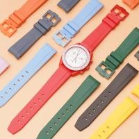 ราคา สายนาฬิกาข้อมือยาง หัวเข็มขัดโค้ง กันน้ํา 20 มม. สําหรับผู้ชาย และผู้หญิง สําหรับ OmegaXSwatch MoonSwatch (24255023346)