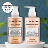ราคา Clay Esthe Priming Shampoo/Fortifying Hair Mask (Pink) 400 ml. แชมพู มาส์ก สูตรดูแลหนังศรีษะมัน คัน และรังแค (25673375470)