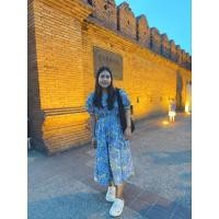 ราคา เดรสยาวลายดอกสีฟ้างานป้าย เดรสไปคาเฟ่ (27307624251)