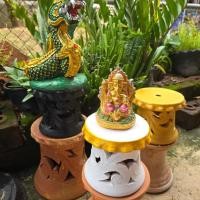 ราคา ขาตั้งดินเผา ฐานดินเผา สูง14-15 cm (มี 3 สี) วางพญานาค พระพิฆเนศ วางกระถาง น้ำริน ตกแต่งสวน (29456102325)