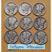 ราคา เหรียญ Mercury Dime 1 Dime คละปี เนื้อเงิน 90% (19994402303)