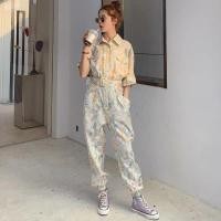 ราคา Floral Jumpsuit : ชุดหมีลายดอกผ้าดีมากๆมีเข็มขัดด้วยคะ (3947384784)