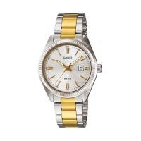 นาฬิกาข้อมือ Casio Lady ขอบหยักร่องสไตล์ Rolex LTP-1302SG-7AVDF 