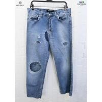 ราคา VERSACE แท้ เอว33 กางเกงยีนส์ขายาวแต่งปะหลุดโลก (23826985312)