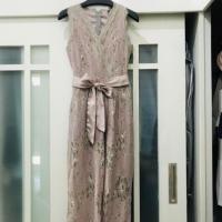 ราคา ส่งต่อ จั้มสูท 5 ส่วน แขนกุด ผ้าลูกไม้นิ่มสีชมพูกะปิ (มือ 2) (6037094974)