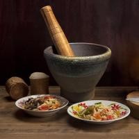 ราคา ครกหินทราย ครกส้มตำ ครกตำน้ำพริก ครกหินทราย ขนาด 8นิ้ว 8.5นิ้ว 9นิ้ว แตกเครมได้ aliz_selection (26613372955)