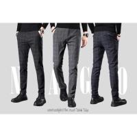 ราคา กางเกงสแล็คผ้ายืด ลายสก็อตสุดเท่ขายาว สไตล์เกาหลี (6015684308)