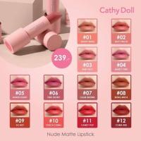 ราคา โปร 40บาท(Cathy Doll Nude Matte Lipstick) 3.5 g ลิปสติกเนื้อกำมะหยี่แมทท์ เนียนละเอียด บางเบา สีชัด ของแท้100% (11113293541)