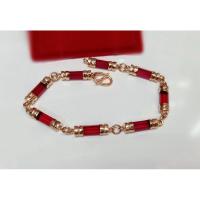 ราคา #สร้อยข้อมือนาคคั่นปล้องพลอยแดง (27614653404)