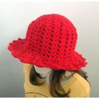 ราคา หมวกถักปีกกว้าง สีแดงถักโครเชต์พร้อมส่ง แบบที่ 2 #051 (1864760779)