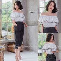 ราคา เซท2ชิ้น เซต2ชิ้น เซ็ท2ชิ้น เซ็ต2ชิ้น เสื้อเปิดไหล่ กางเกงขายาว ชุดเซท (319846001)