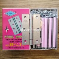 ราคา บานพับเหล็ก3.5นิ้วยกกล่อง​ เคลือบสีเงินยี่ห้อ​CRC​1กล่องบรรจุ12อัน (3359024142)