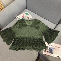 ราคา เสื้อมัดย้อมสีเขียว ปักลายดอกไม้ทั้งตัว (20292544218)