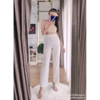 ราคา กางเกงขายาวผ้าฮานาโกะ กระบอกเล็ก ลายริ้ว (11417394864)