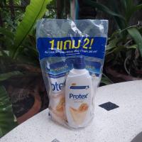 ราคา (1แถม2) Protex โพรเทคส์ ครีมอาบน้ำ เพื่อสุขภาพผิวที่ดี แบบขวดปั๊ม1ถุง+ถุงเติม2ถุง (23183353337)