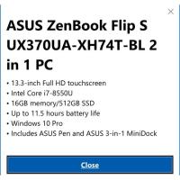 ราคา ASUS ZenBook Flip S UX370UA-XH74T-BL 2 in 1 PC (3108969488)