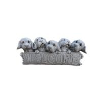 ราคา "welcome น้องหมา" กระถางต้นไม้ จัดสวน ตกแต่งบ้าน กระถางปูนปั้น Rufy & Garden (21775182612)