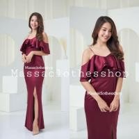 ราคา เดรสออกงานผ้าซาร่าเงา ชุดราตรี ชุดเพื่อนเจ้าสาว ชุดออกงาน (8978893053)