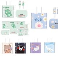 ราคา พร้อมส่งค่ะสติ๊กเกอร์หัวชาร์จไอโฟนลายการ์ตูน iPhone iPad fast charge 20W/18W ไอแพด sticker adapter สายชาร์จ กันรอย (6496682279)