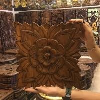 ราคา แผ่นไม้สัก ไม้สักแกะสลัก ติดผนัง ลายดอก ขนาด 30x30 cm. งานไม้สัก แผ่นไม้แกะสลักติดผนัง ไม้แขวนผนัง งานไม้แกะสลัก (23669617280)