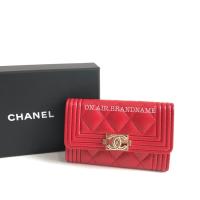 ราคา New chanel boy card holders สีแดง สวยหายาก (7285881974)