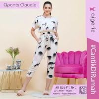 ราคา [ Claudia ] โดย Qigerie Women& 39;s ชุดนอนกางเกงครอปเรยอน (24587493555)