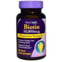 ราคา Natrol, Biotin, Maximun strength, 10000 mcg, 100 tablets (396169031)
