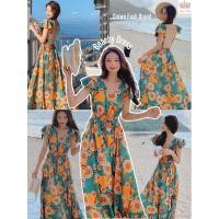 ราคา Beachy dress#เดรสคอวี #เดรสยาว #เดรสสาวอวบ #เดรสไปทะเล #เดรสเปิดหลัง #เดรสสม้อคเอว #เดรสลายดอก #เดรสสีฟ้า (12075262023)