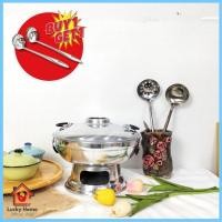 ราคา หม้อไฟ หม้อไฟอลูมิเนียม หม้อต้มยำ หม้อเกาเหลา ขนาด 20 - 22 - 24 ซม. มีปล่อง พร้อมฝาปิด แถมทัพพี2อัน (27556601789)