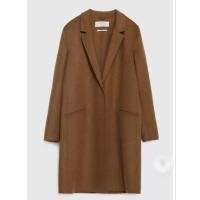 ราคา ท16 ZARA Basic Brown Handmade Wool Coat Long Coat for Autumn/Winter (28206188619)