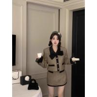 ราคา ชุดสไตล์ชาแนลขนาดเล็กเสื้อโค้ทสั้นทำด้วยผ้าทำด้วยผ้าขนสัตว์โบว์เรียบหรูกระโปรงสั้นกระโปรงสั้นรัดสะโพกสำหรับฤดูใบไม้ร่วงและฤดูหนาวชุดสองชิ้น (24286669978)