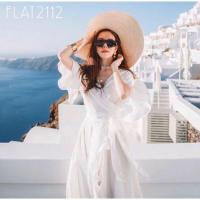 ราคา ส่งต่อ FLAT2112 FT73 : RUFFLE SILK WRAP เดรสยาวสีขาว ผ้าพริ้ว (7317595833)
