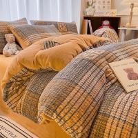 ราคา ฤดูหนาวหนานมกำมะหยี่เตียงสี่ชิ้นชุดสองด้านCoralกำมะหยี่ผ้านวมFlannel Plusกำมะหยี่ผ้าปูที่นอนชุดสามช (25972905226)