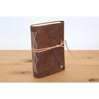 ราคา สมุดทำมือ ขนาด A6 สมุดปกหนังแท้ เย็บโชว์ลายที่สันปก กระดาษถนอมสายตา Green Read 80 g (No.17) (17501036121)