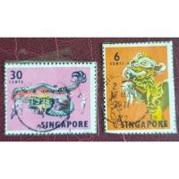 ราคา แสตมป์ต่างประเทศสิงคโปร์ จำนวน 2 ดวง ใช้งานแล้วสภาพสวยเก่าเก็บน่าสะสม (13726133149)