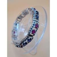 ราคา ✅สร้อยข้อมือ ทับทิมสยามสีเเดงอมชมพูอมม่วงสวยเเละไพลิน(จันทบุรี)ตัวกำไลเป็นตัวเงินเเท้ เเละเเถบข้างๆเป็นพลอยไพลินเเท้ (19289445853)